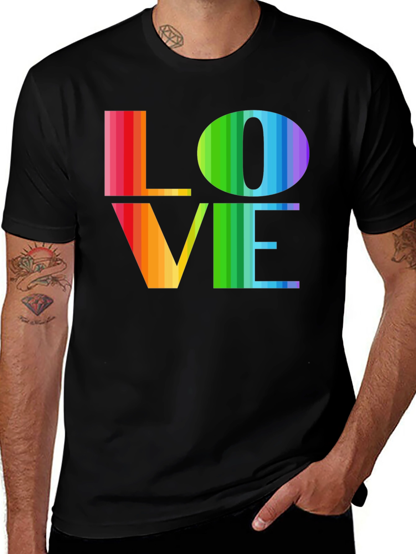 Rainbow LOVE Graphic Tee - Pride LGBTQ+ T-Shirt