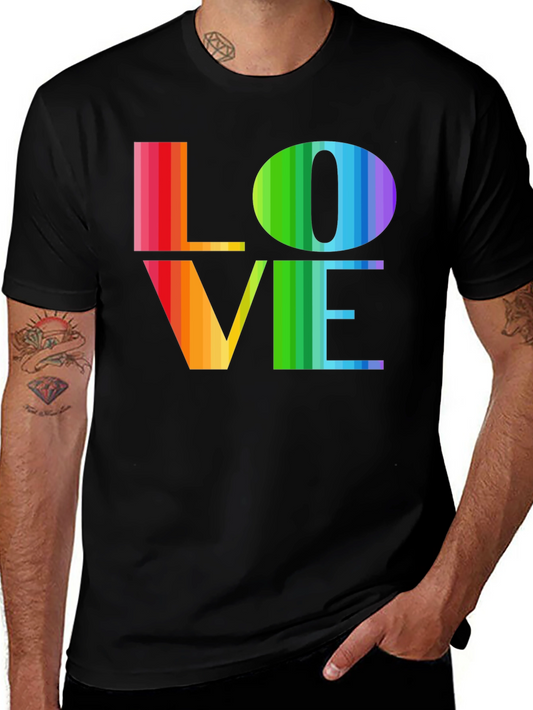 Rainbow LOVE Graphic Tee - Pride LGBTQ+ T-Shirt