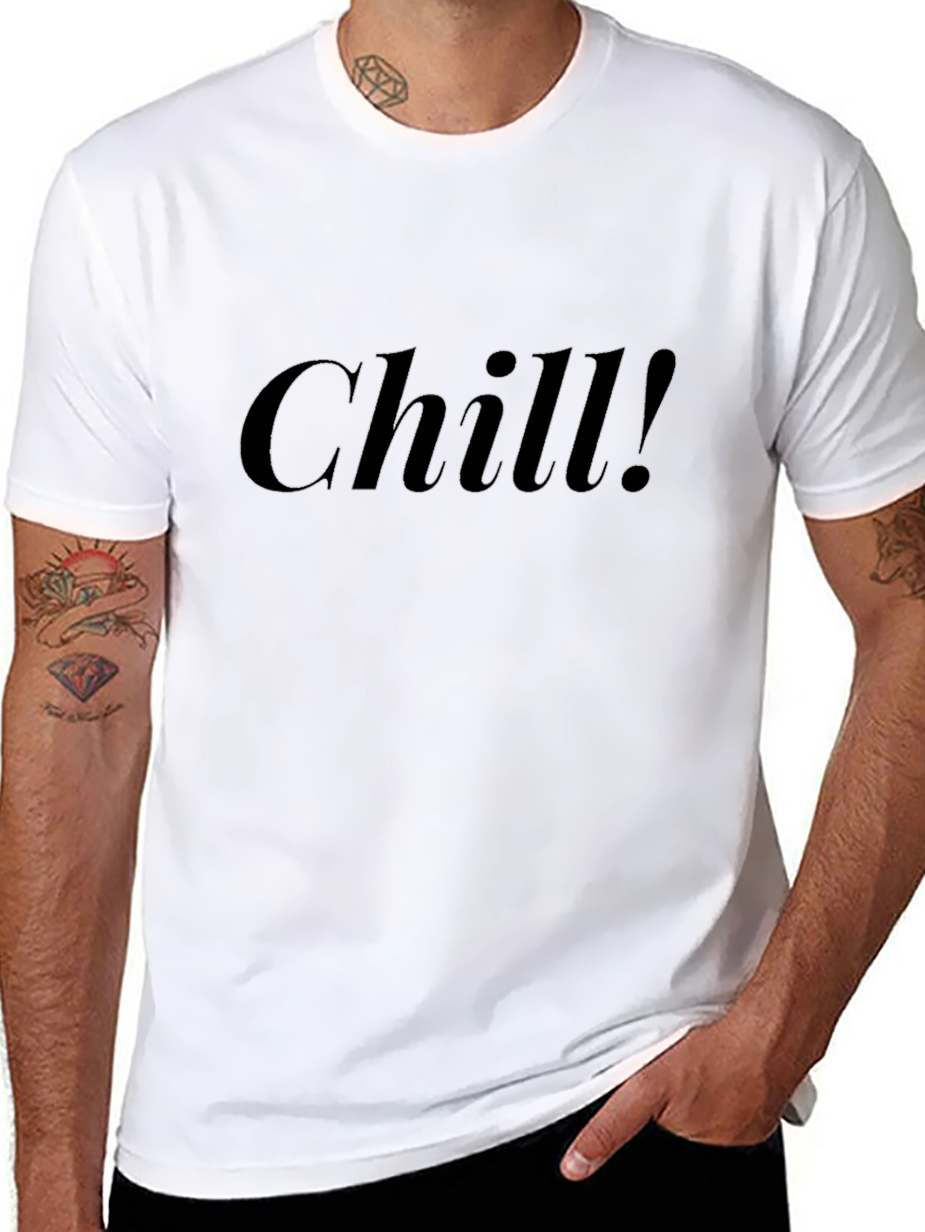 Chill! Black Casual T-Shirt - Comfortable Fashion