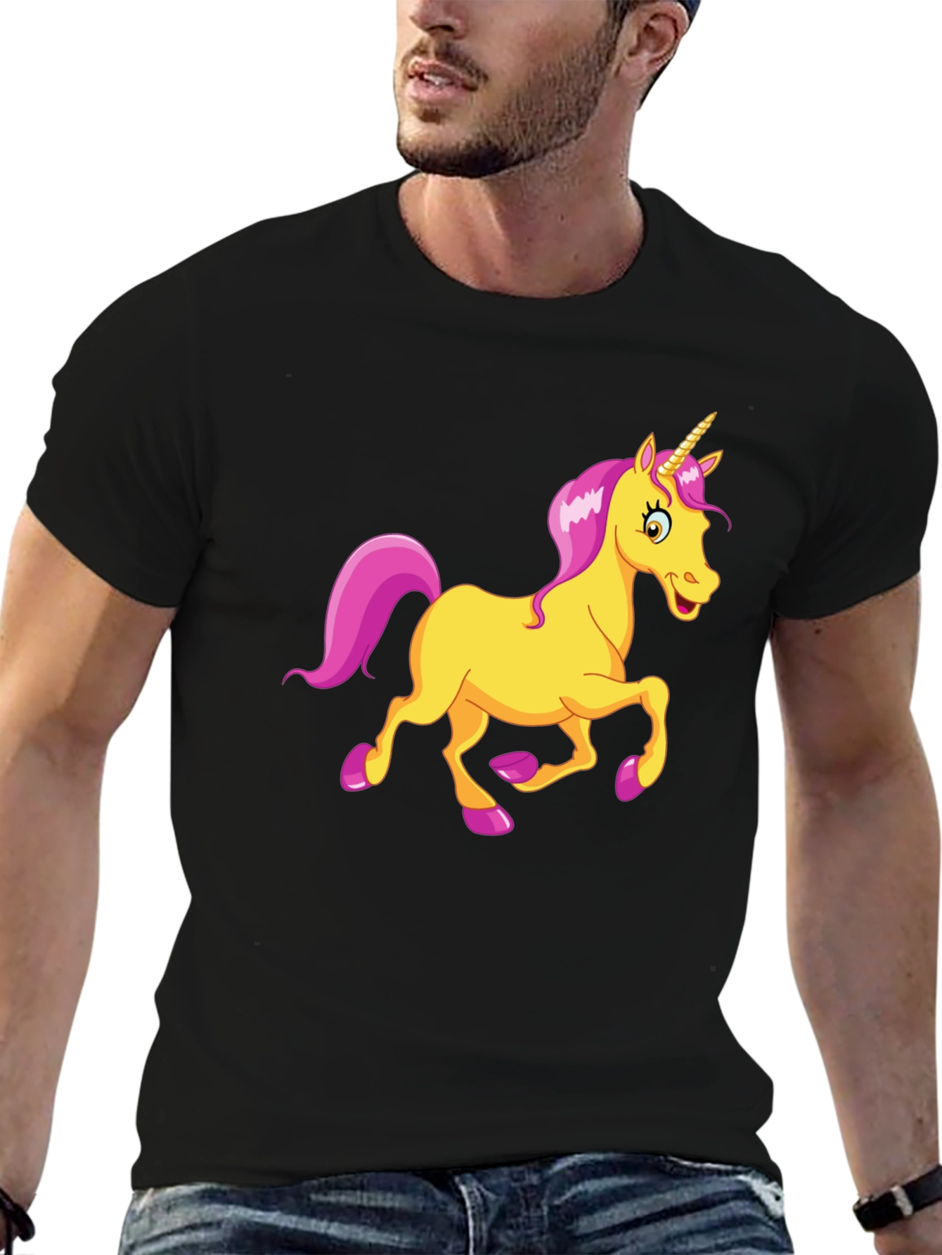 Unicorn Graphic Black T-Shirt