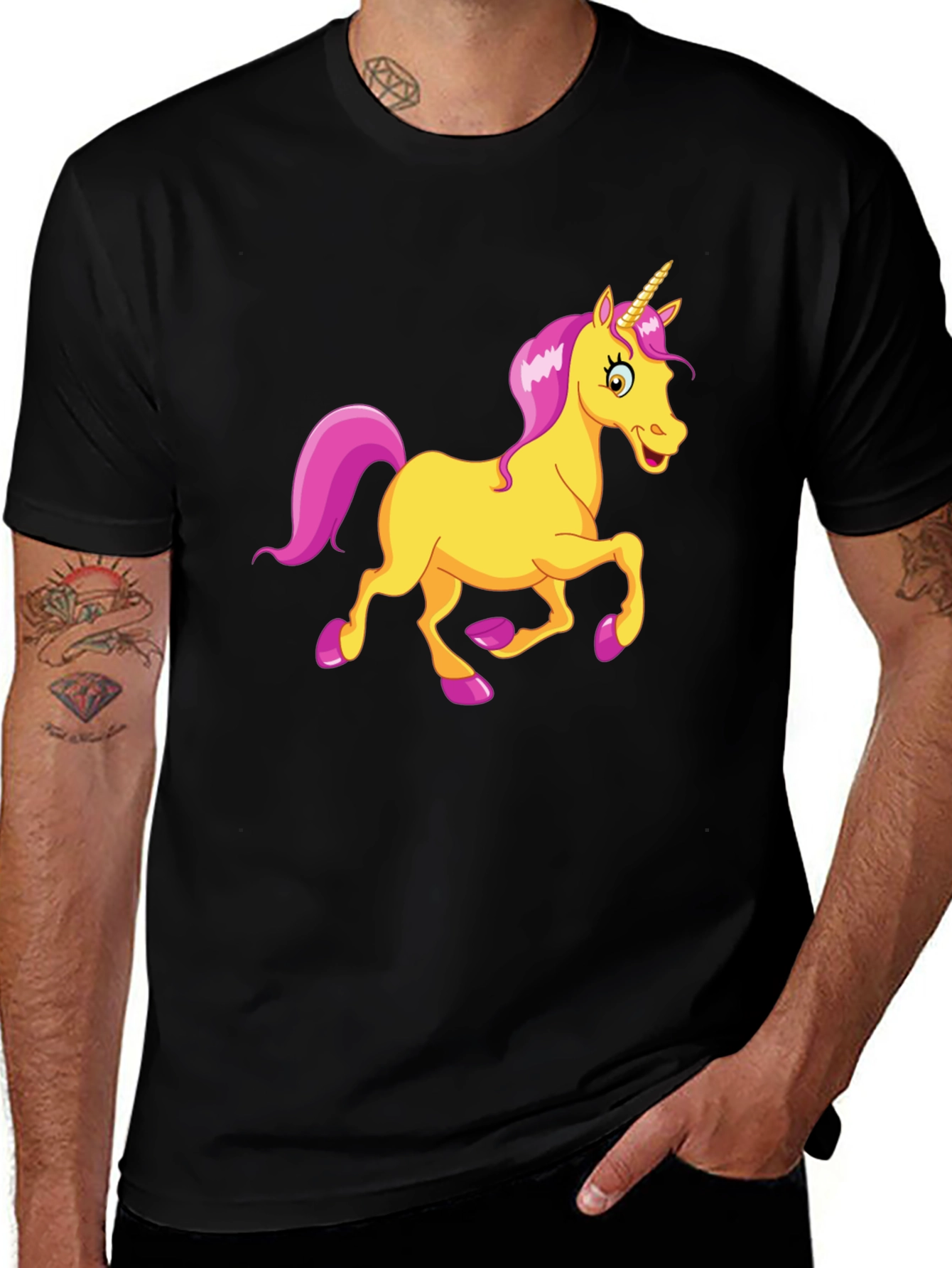 Unicorn Graphic Black T-Shirt