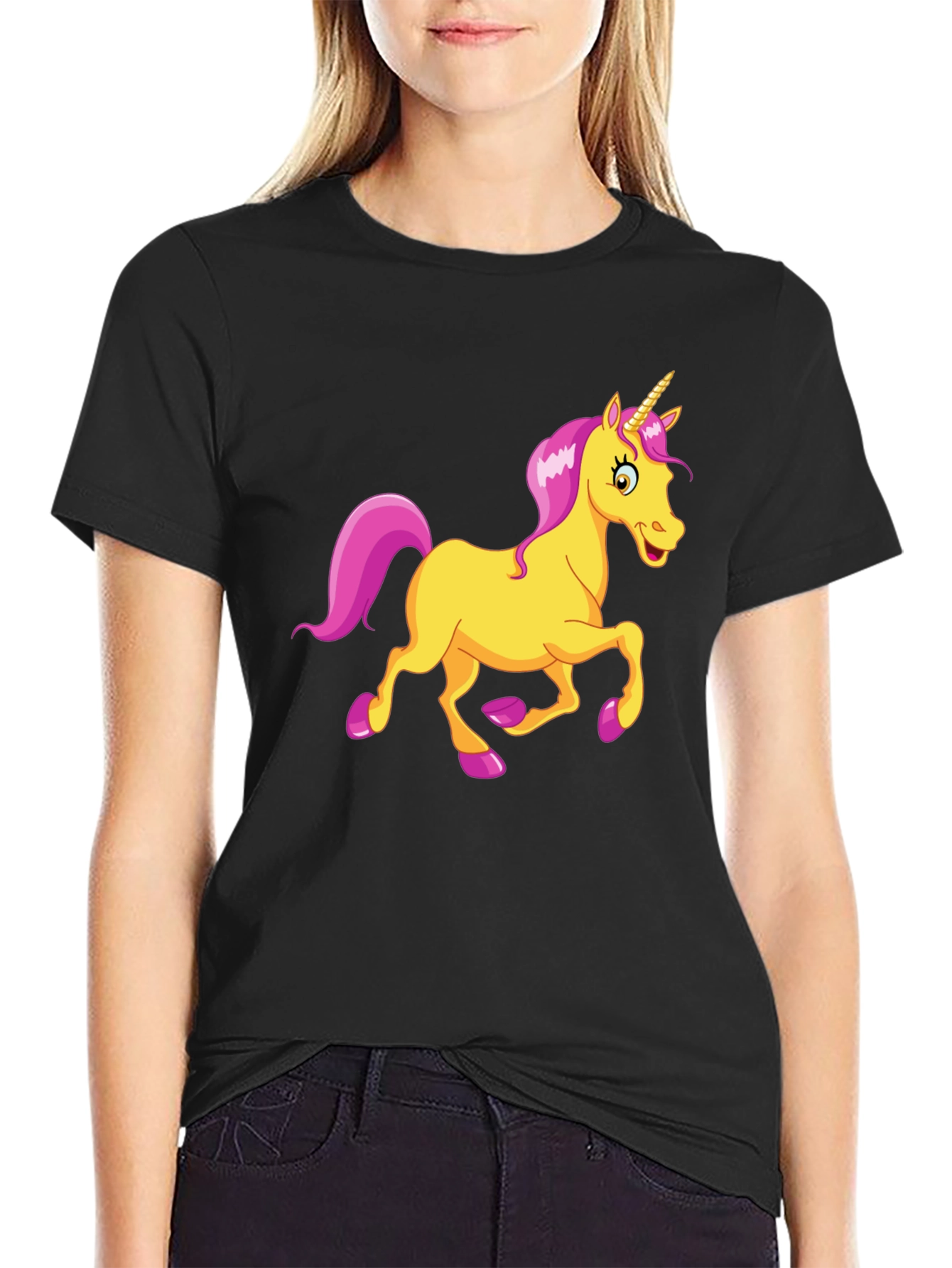 Unicorn Graphic Black T-Shirt