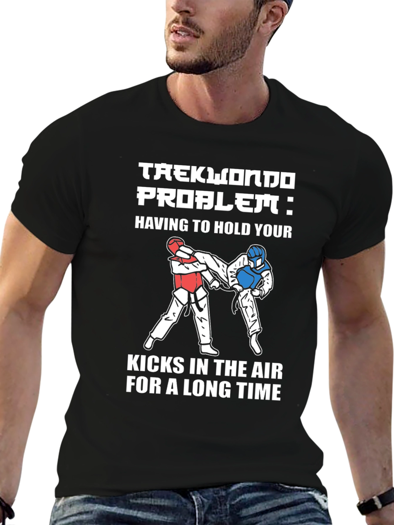 Taekwondo Problem Graphic Tee - Martial Arts Kick T-Shirt