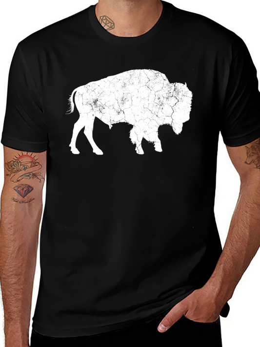 Bison Graphic Tee - Distressed Print