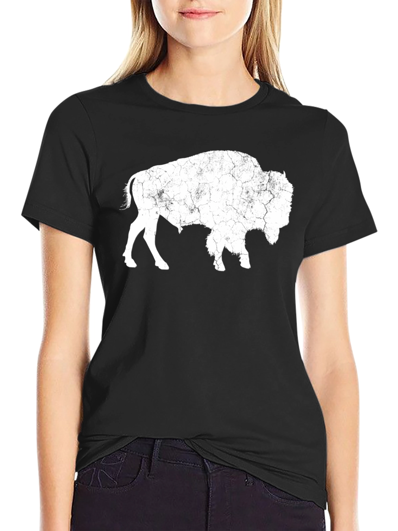 Bison Graphic Tee - Distressed Print
