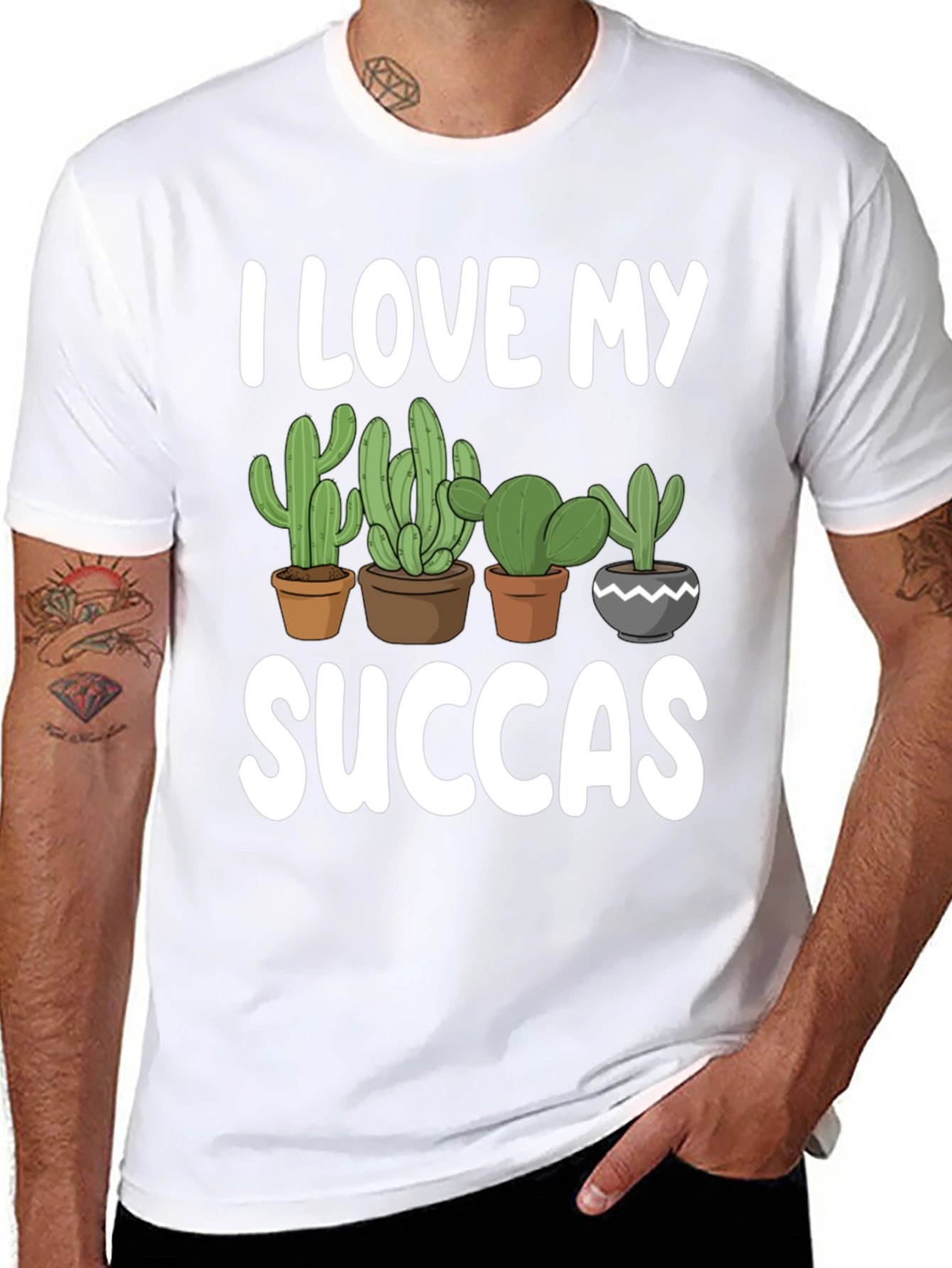 I Love My Succas T-Shirt - Cactus Lover Tee