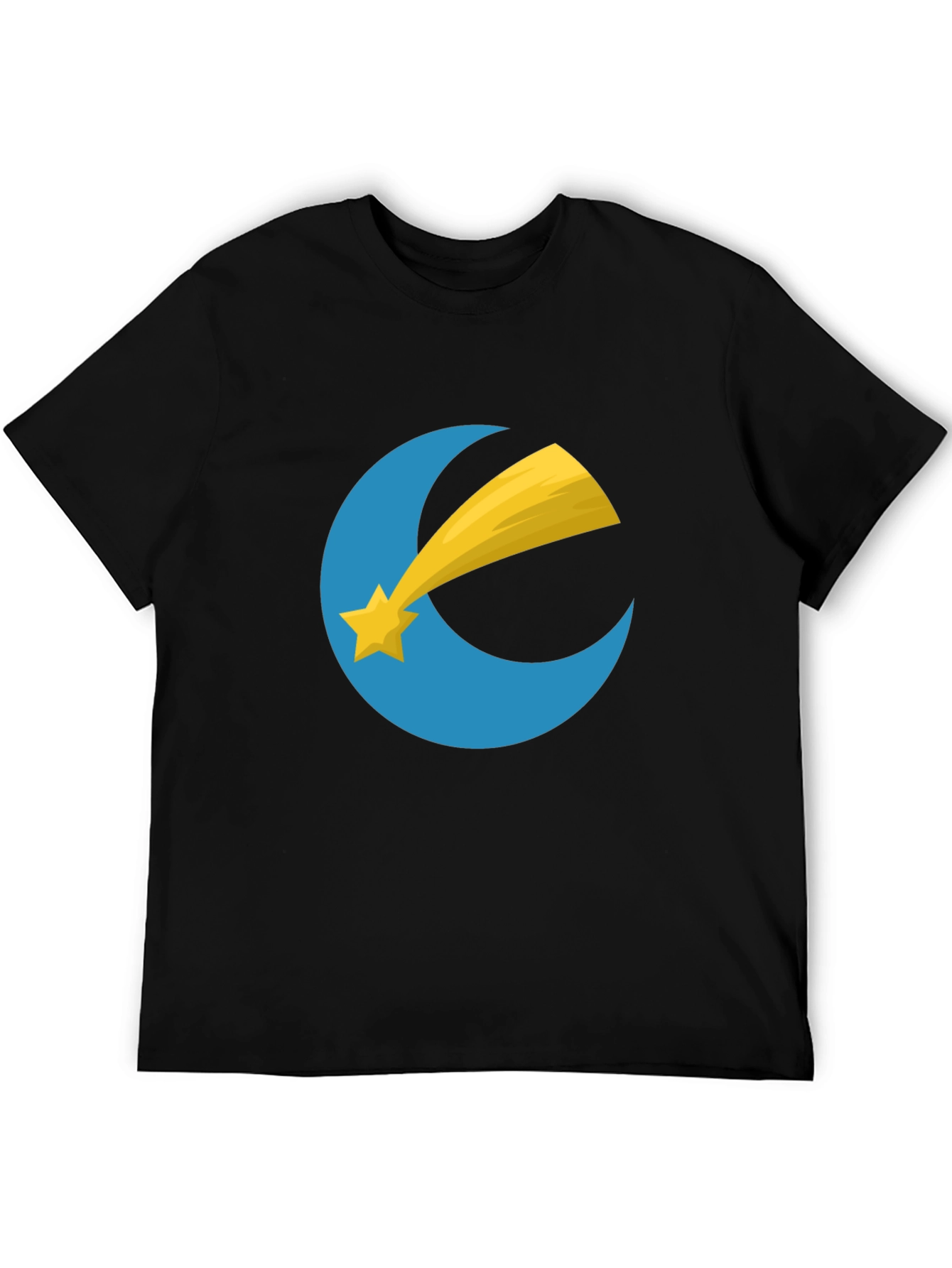 Stylish Black T-Shirt with Moon and Star Design