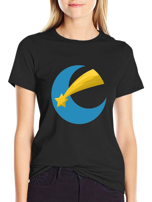 Stylish Black T-Shirt with Moon and Star Design