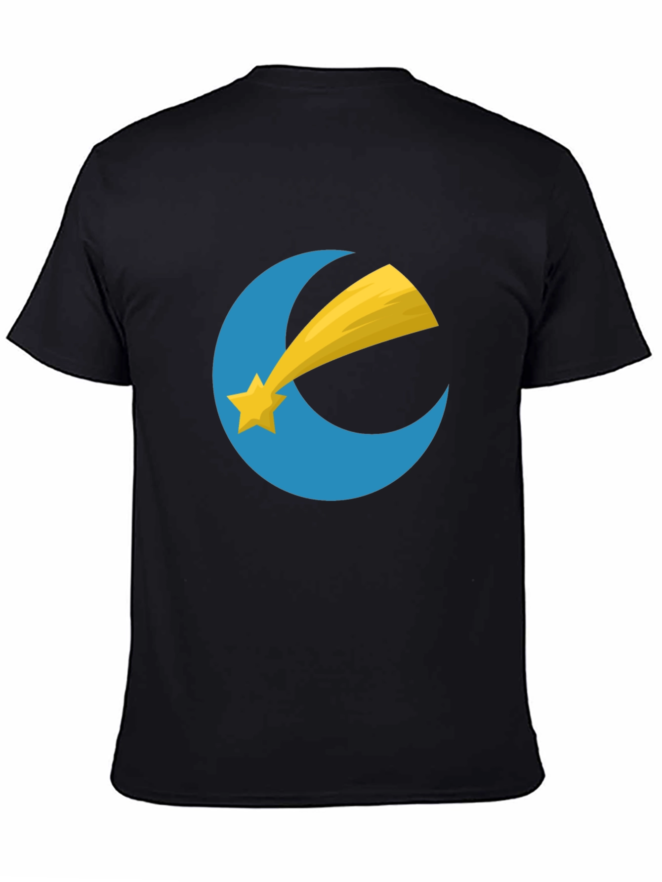Stylish Black T-Shirt with Moon and Star Design