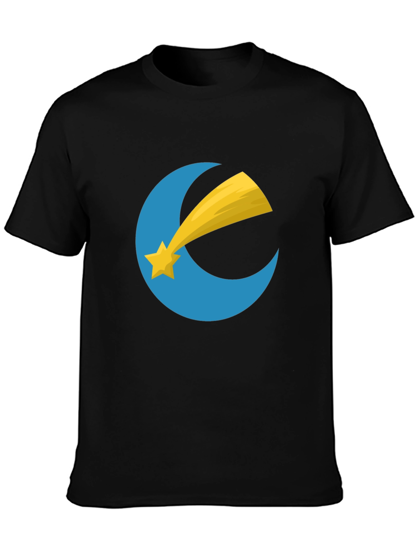 Stylish Black T-Shirt with Moon and Star Design