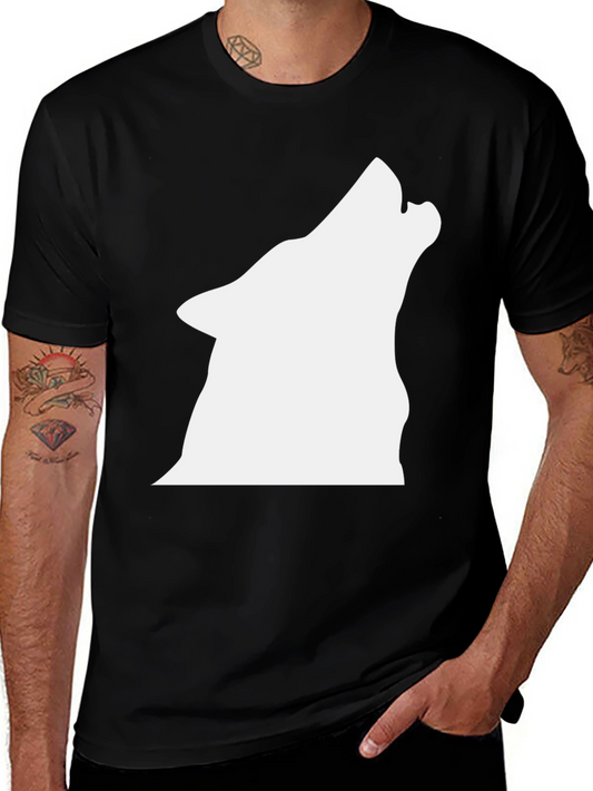 Black Wolf Silhouette Graphic T-Shirt
