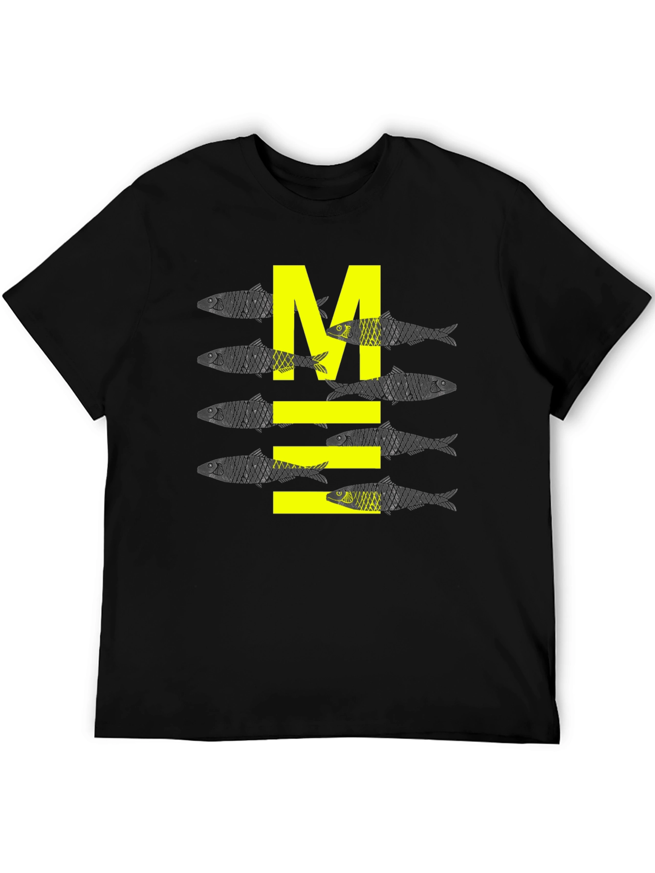 Sardine M Graphic Tee - Black Cotton Comfort