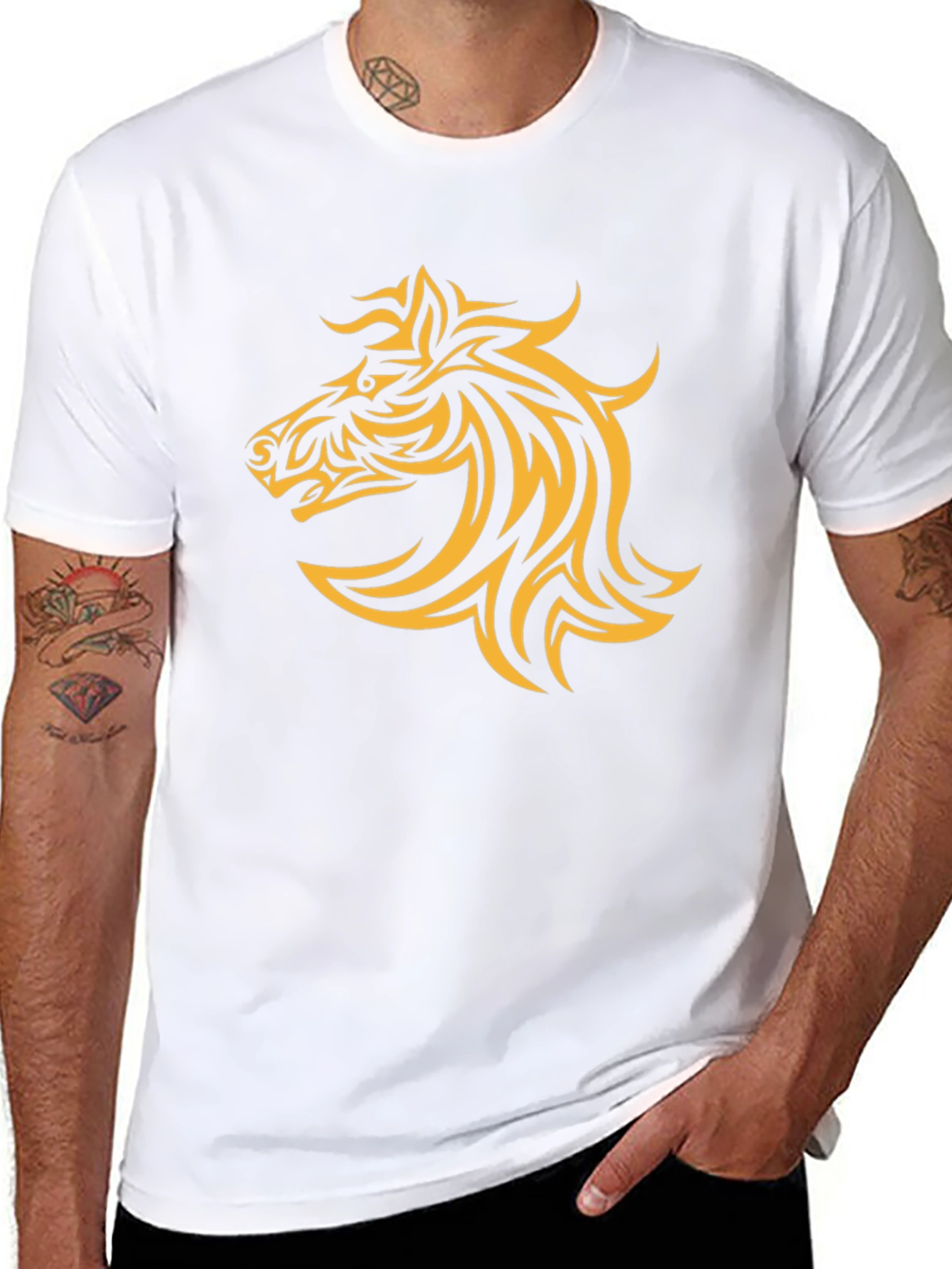 Tribal Horse Graphic Black T-Shirt