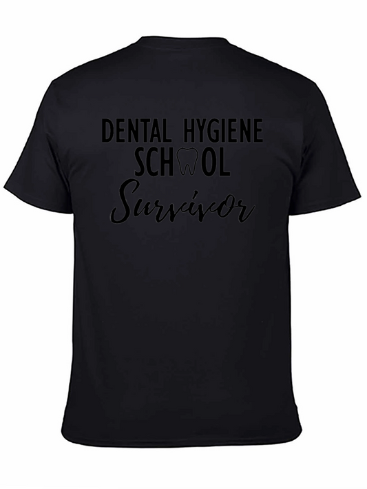 Dental Hygiene School Survivor Black T-Shirt