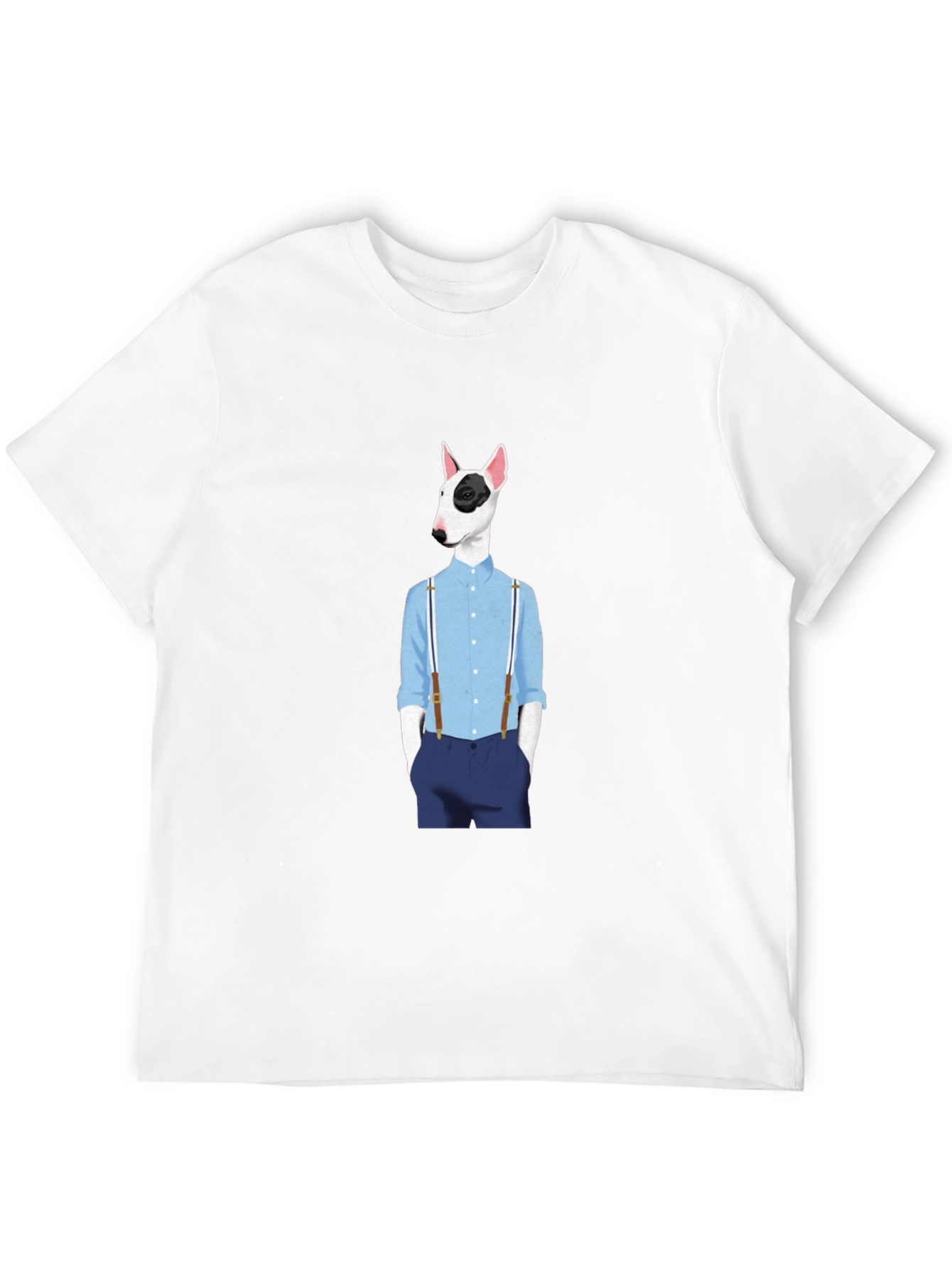 Dog with Suspenders Black T-Shirt