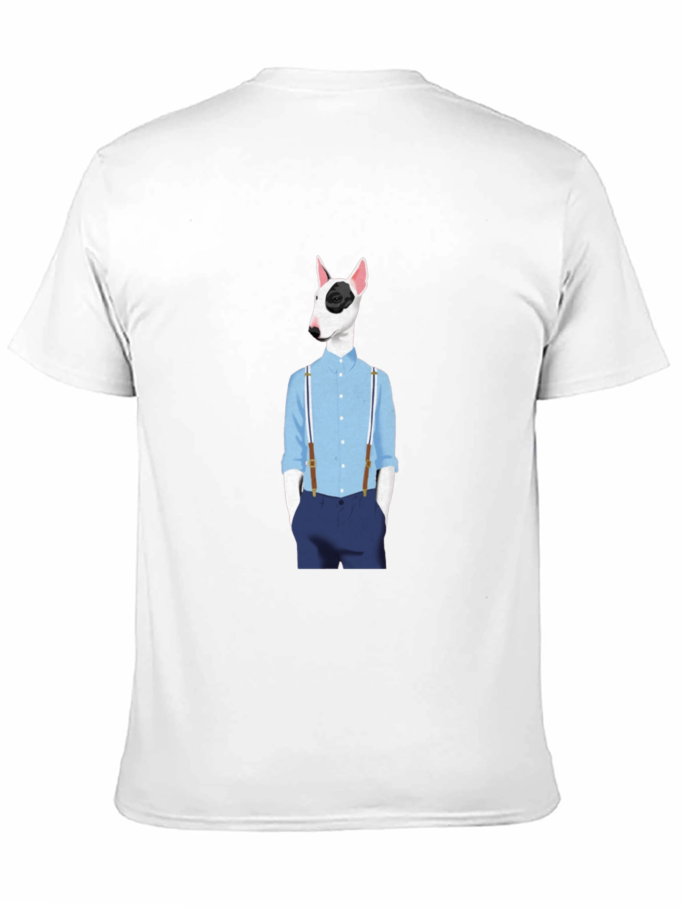 Dog with Suspenders Black T-Shirt