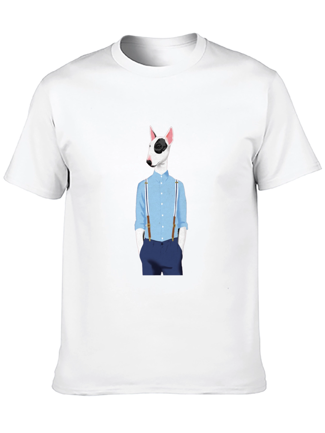 Dog with Suspenders Black T-Shirt