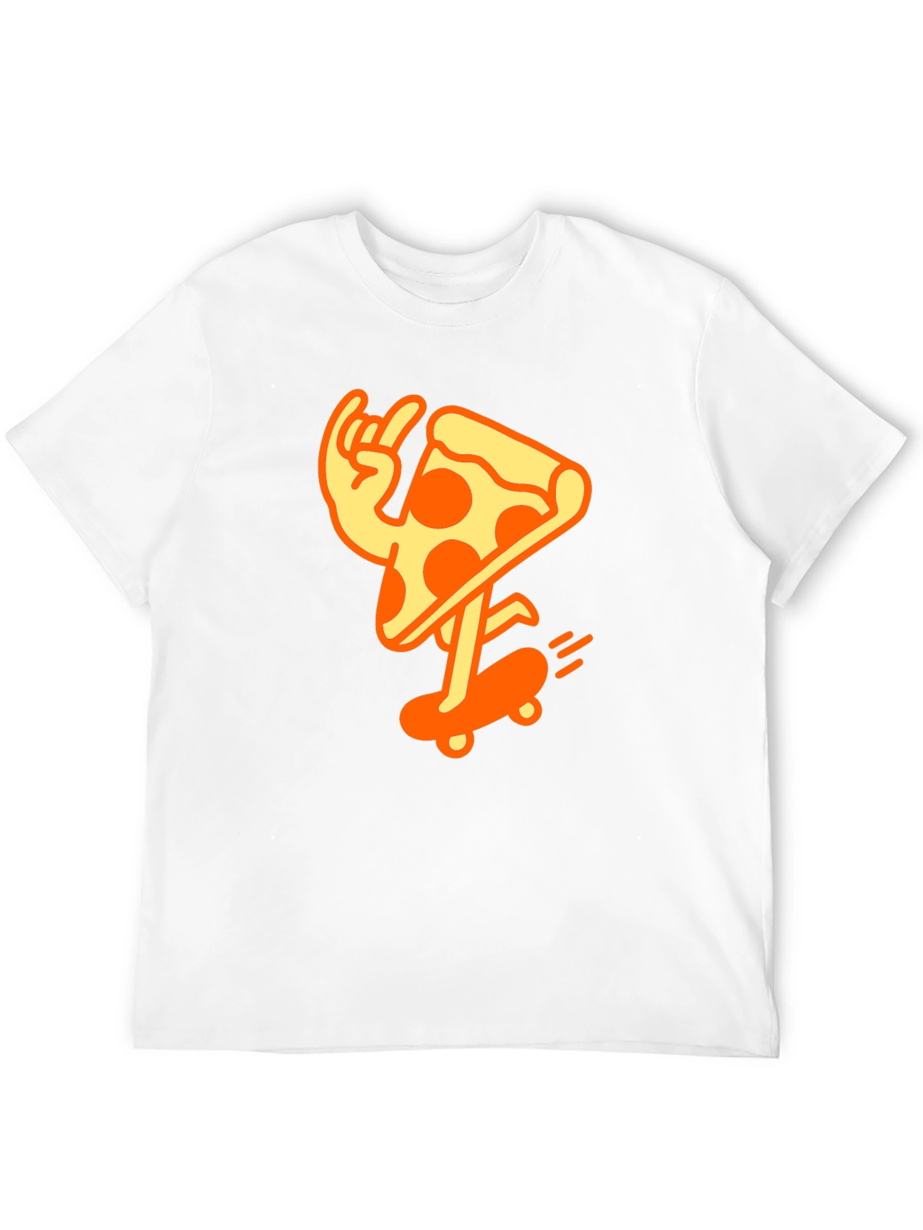 Cool Pizza Skater Graphic T-Shirt - Black Cotton Tee