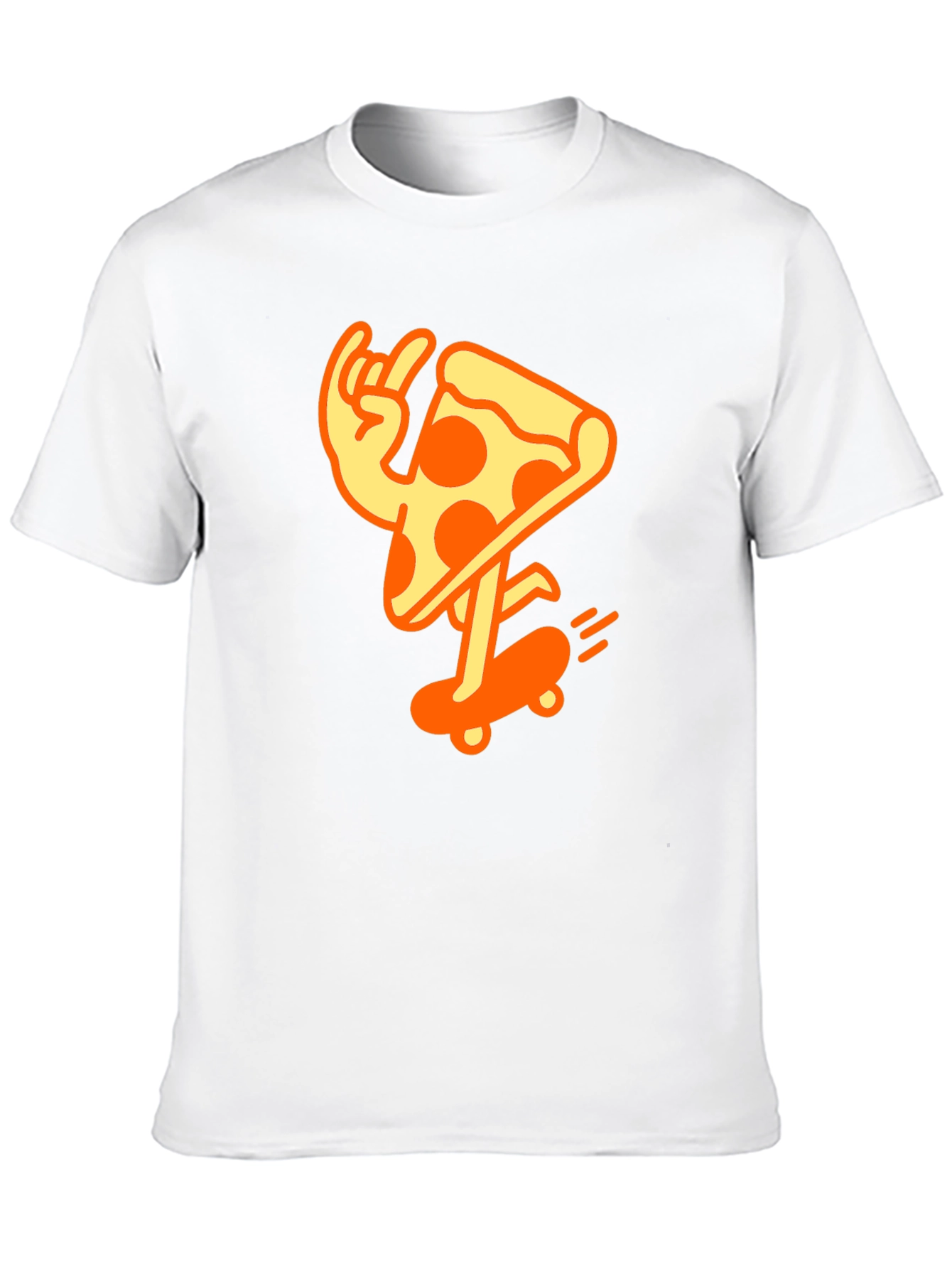 Cool Pizza Skater Graphic T-Shirt - Black Cotton Tee