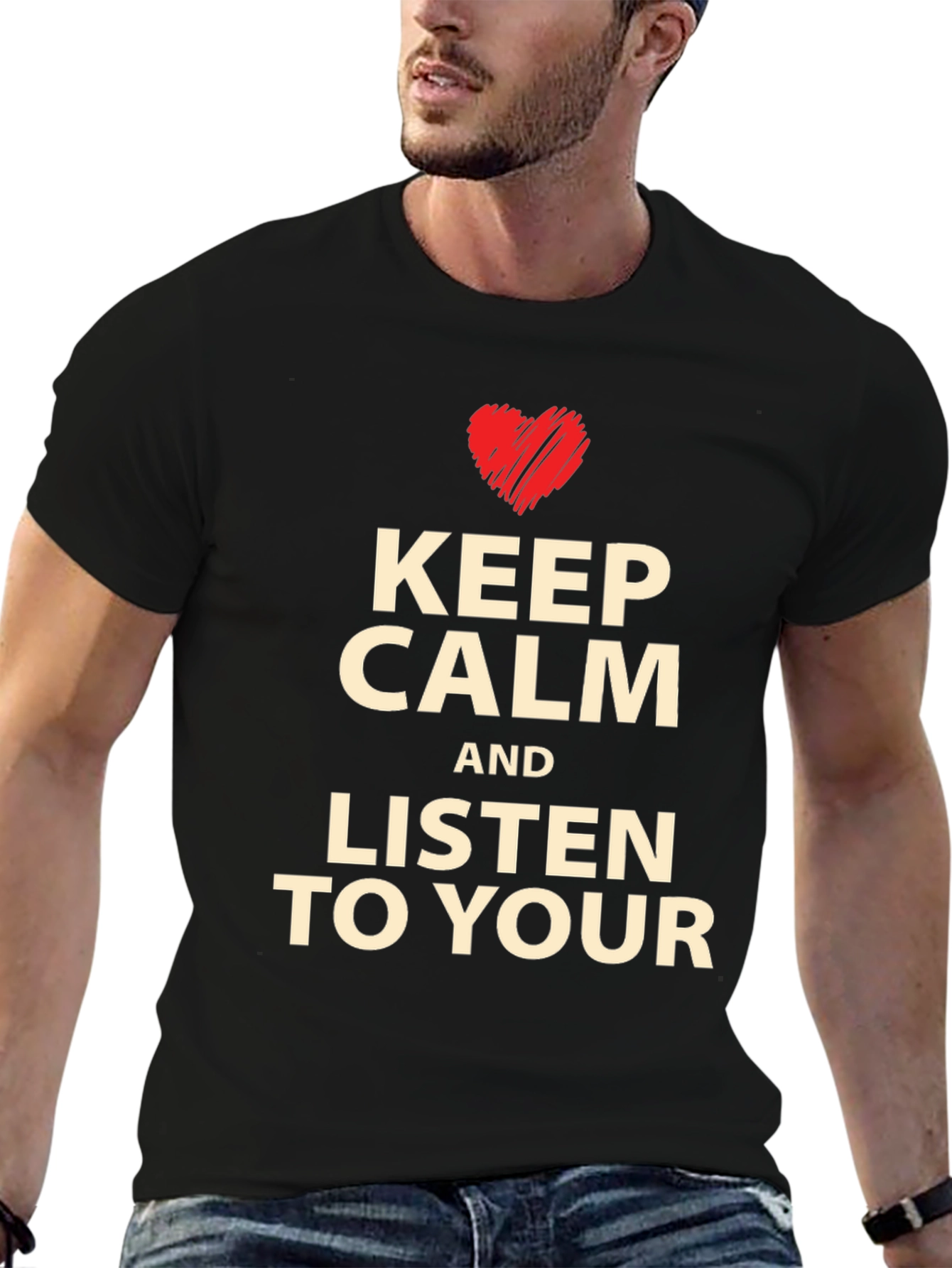 Keep Calm T-Shirt - Heart Graphic Tee