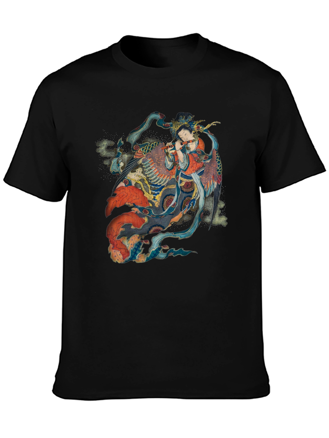 Oriental Phoenix T-Shirt - Black Cotton Tee