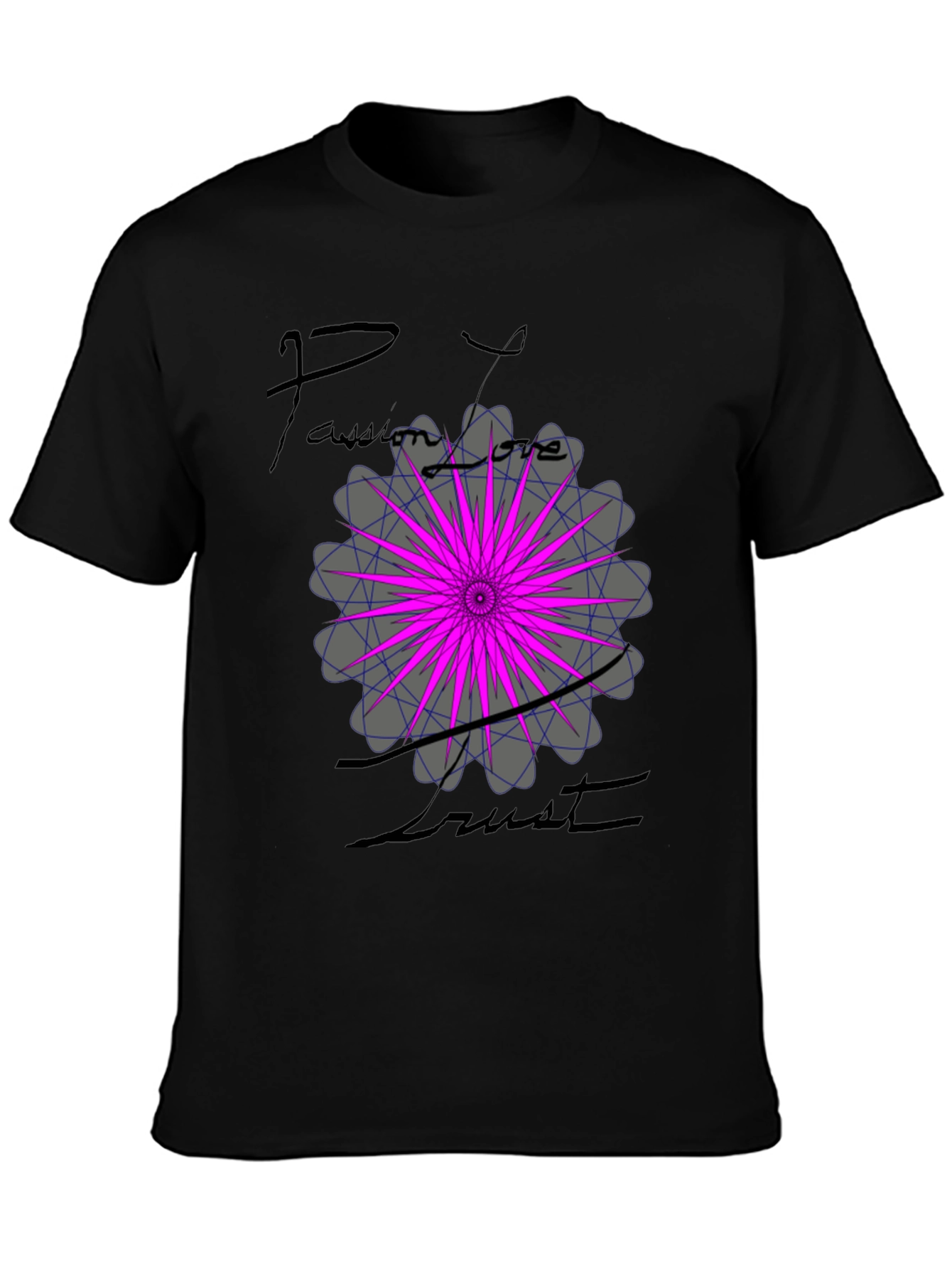 Passion Love Trust Graphic Tee - Black