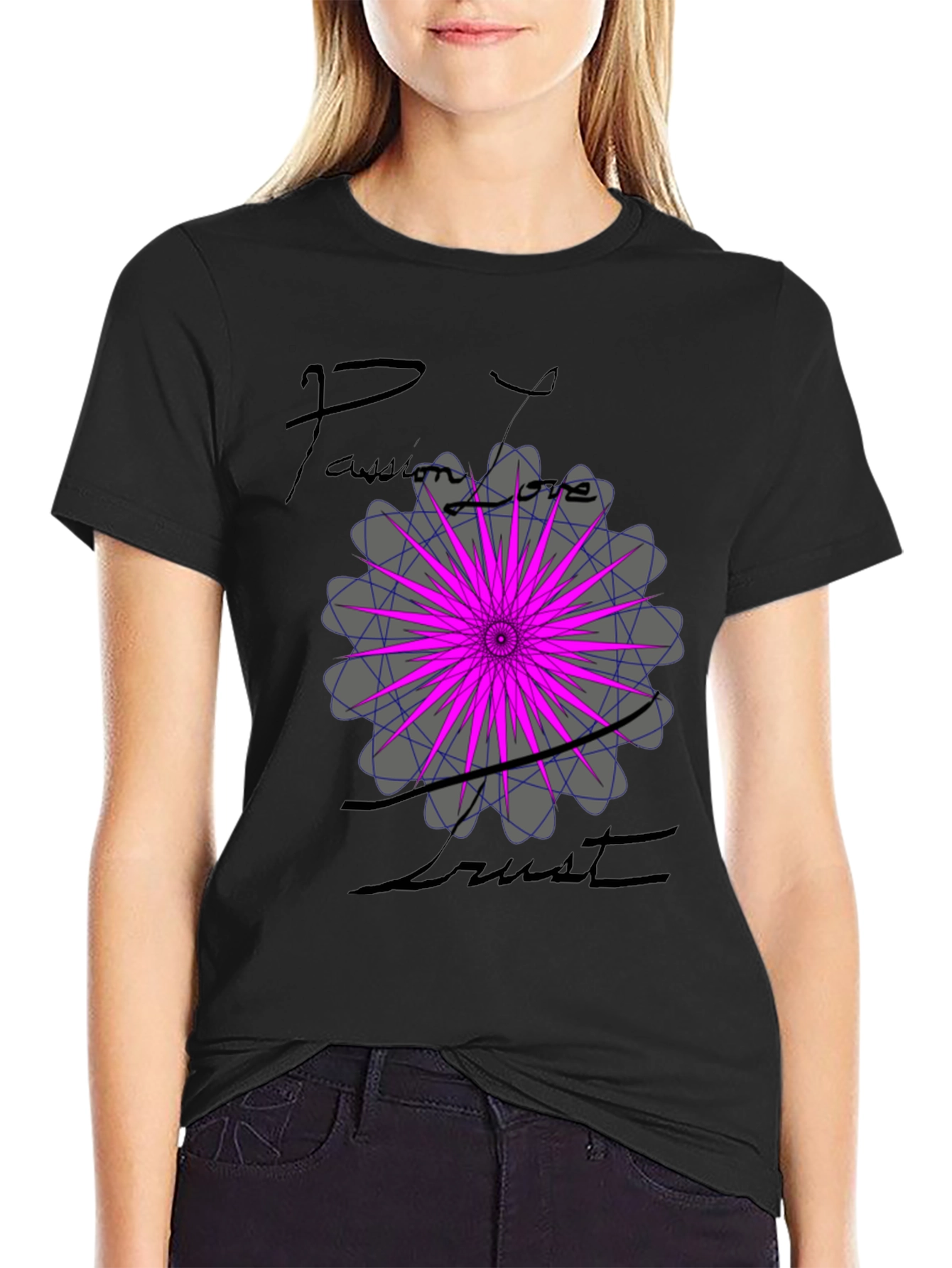 Passion Love Trust Graphic Tee - Black