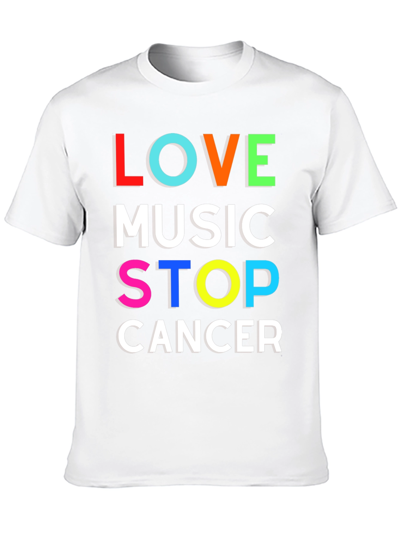 Love Music Stop Cancer Graphic T-Shirt