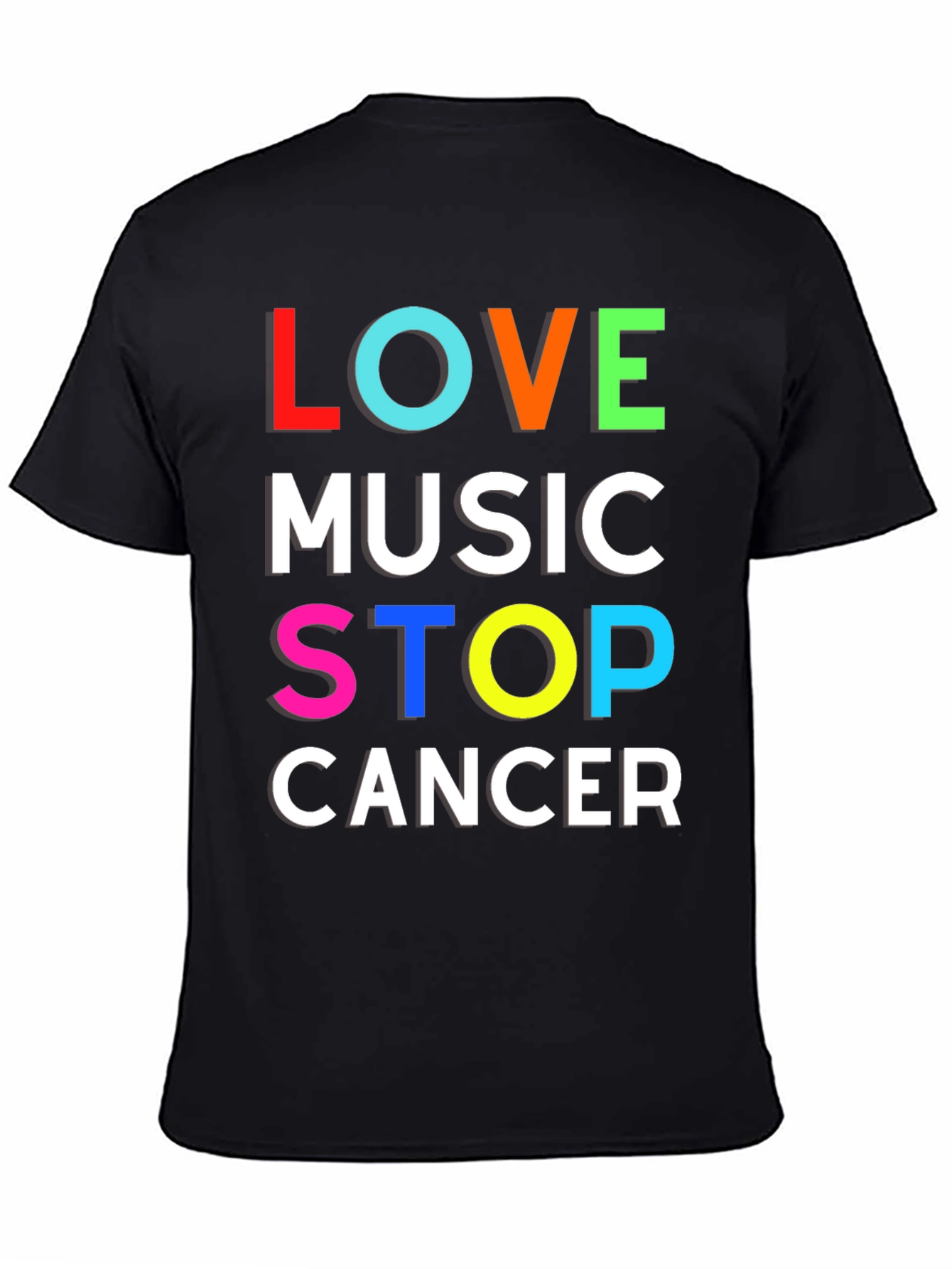 Love Music Stop Cancer Graphic T-Shirt