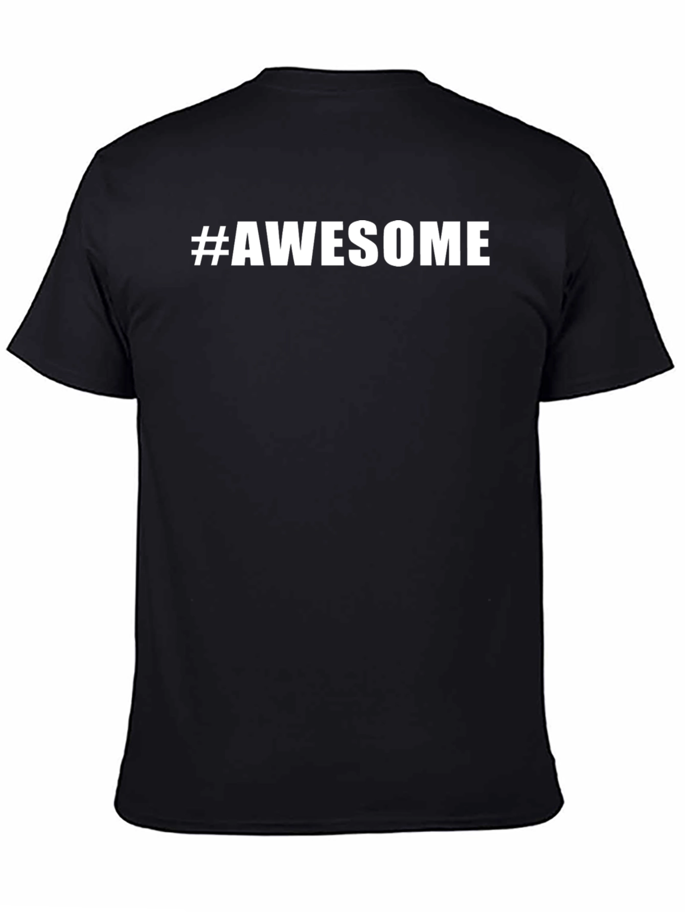 #Awesome Black T-Shirt - Trendy Casual Wear