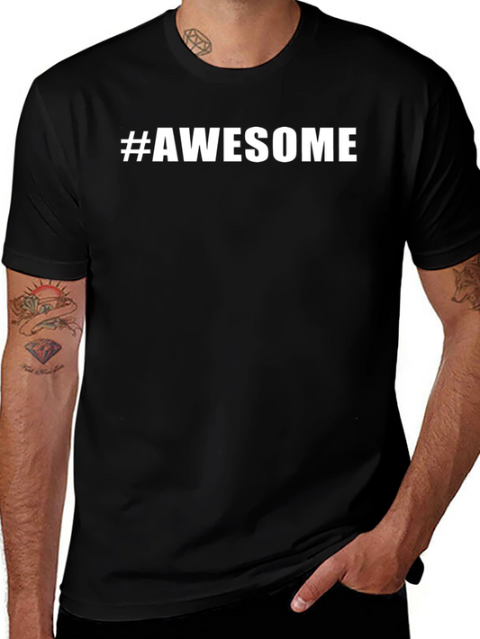 #Awesome Black T-Shirt - Trendy Casual Wear