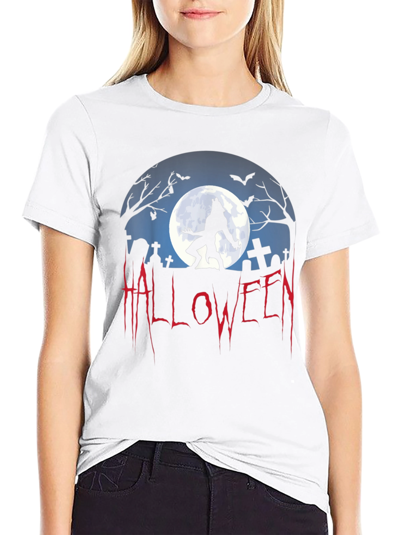 Halloween Werewolf Graphic Tee - Spooky Season Shirt