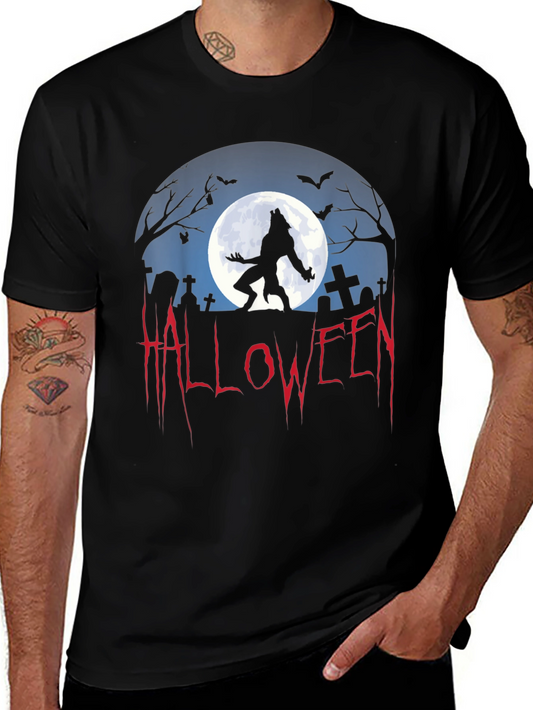 Halloween Werewolf Graphic Tee - Spooky Season Shirt