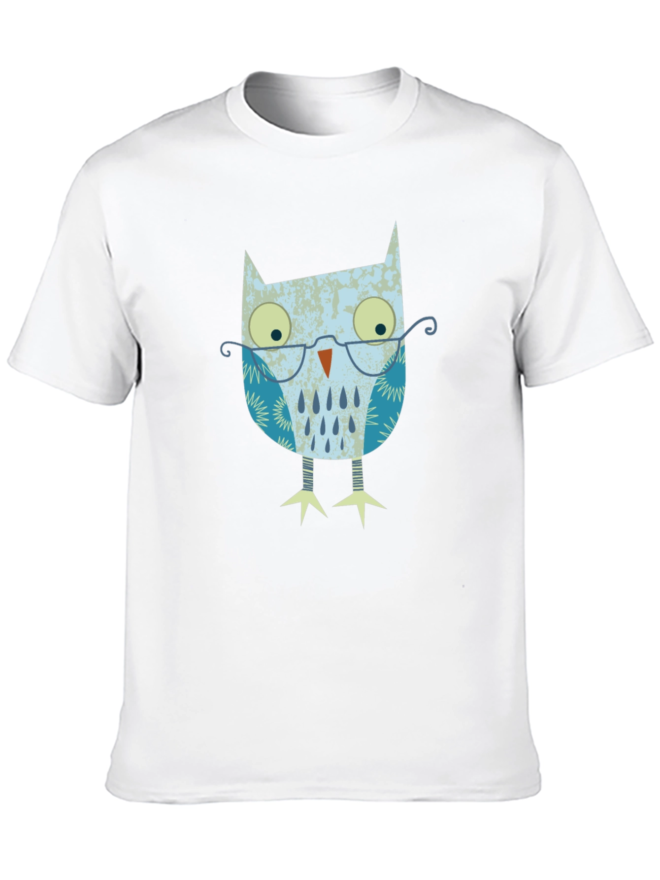 Owl With Glasses Graphic Print T-Shirt