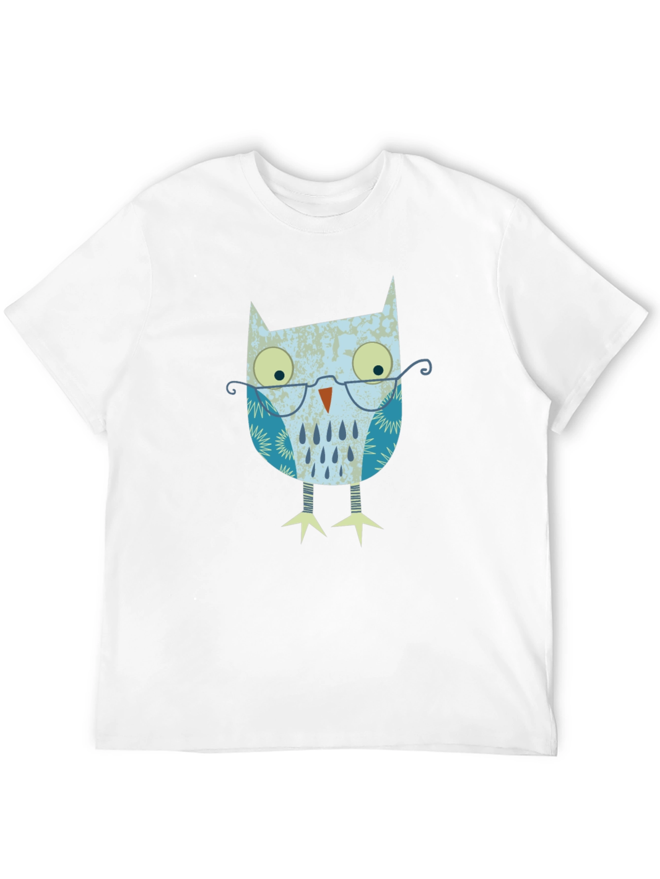 Owl With Glasses Graphic Print T-Shirt
