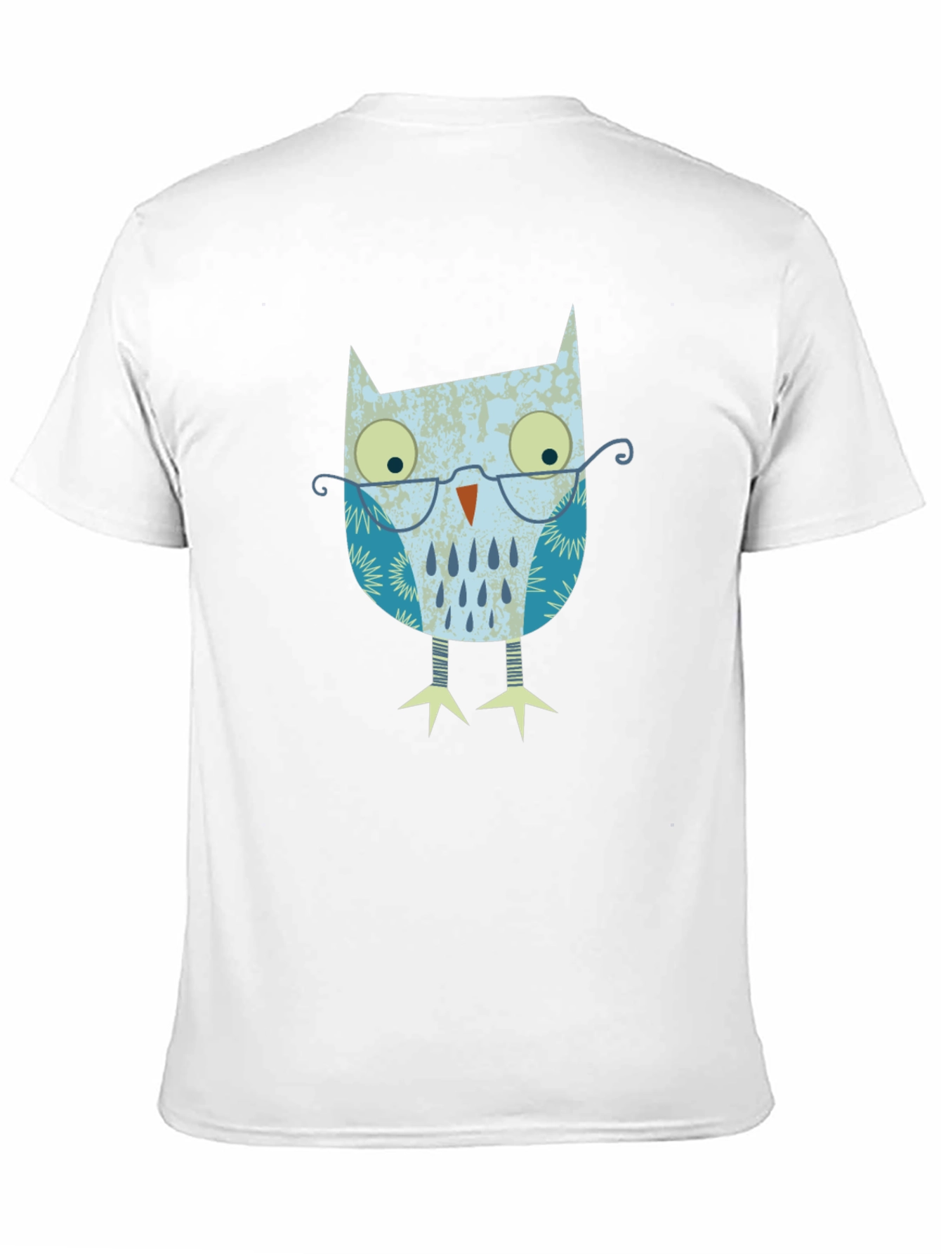 Owl With Glasses Graphic Print T-Shirt