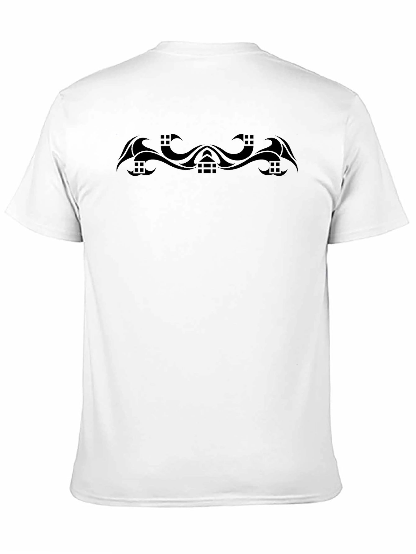 Black Graphic Tee - Tribal Wave Design