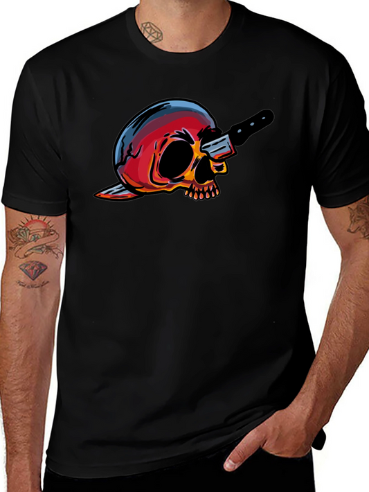 Skull & Knife Graphic Tee - Edgy Cool