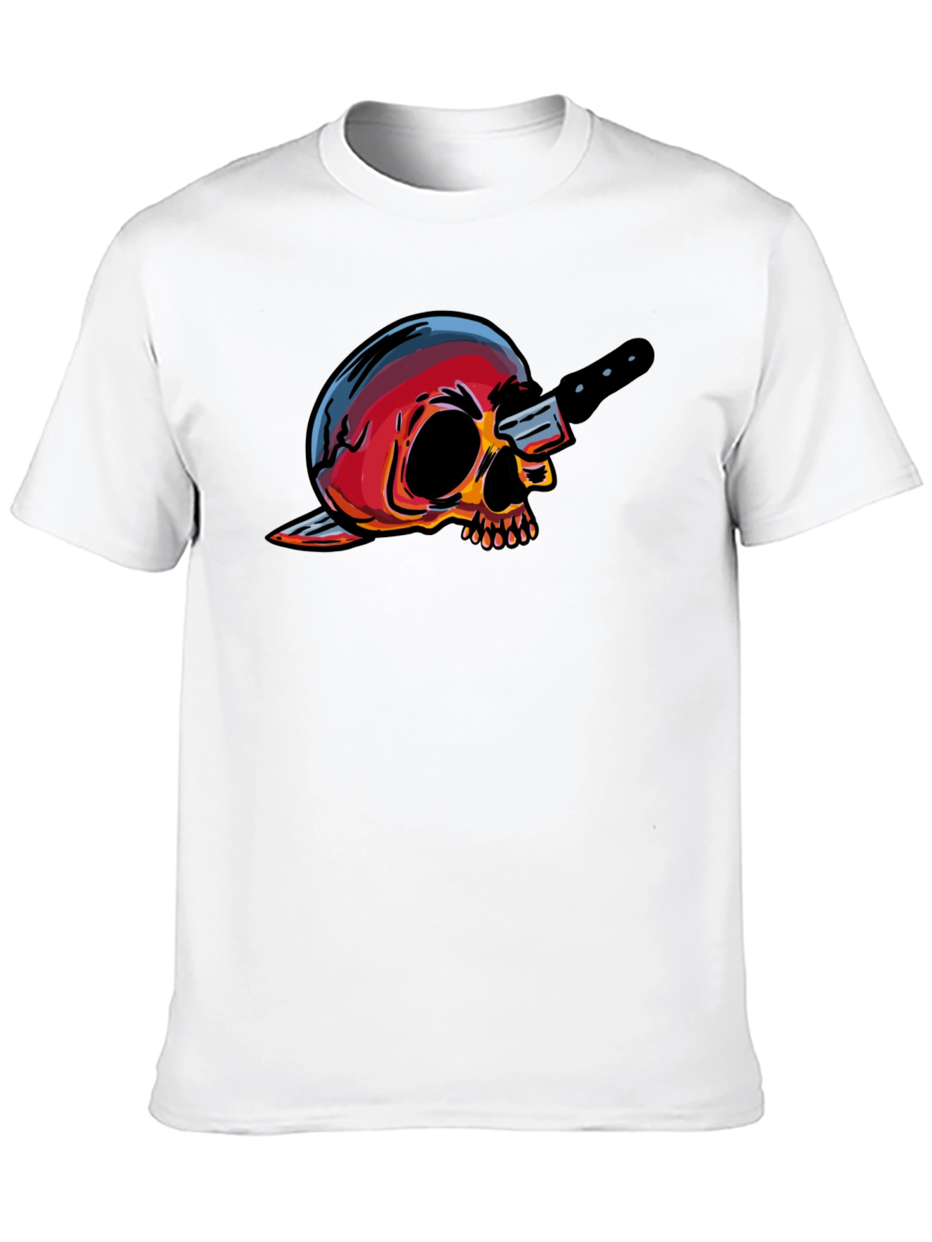 Skull & Knife Graphic Tee - Edgy Cool