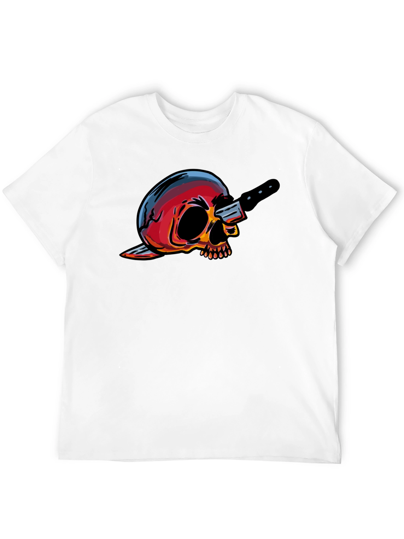 Skull & Knife Graphic Tee - Edgy Cool