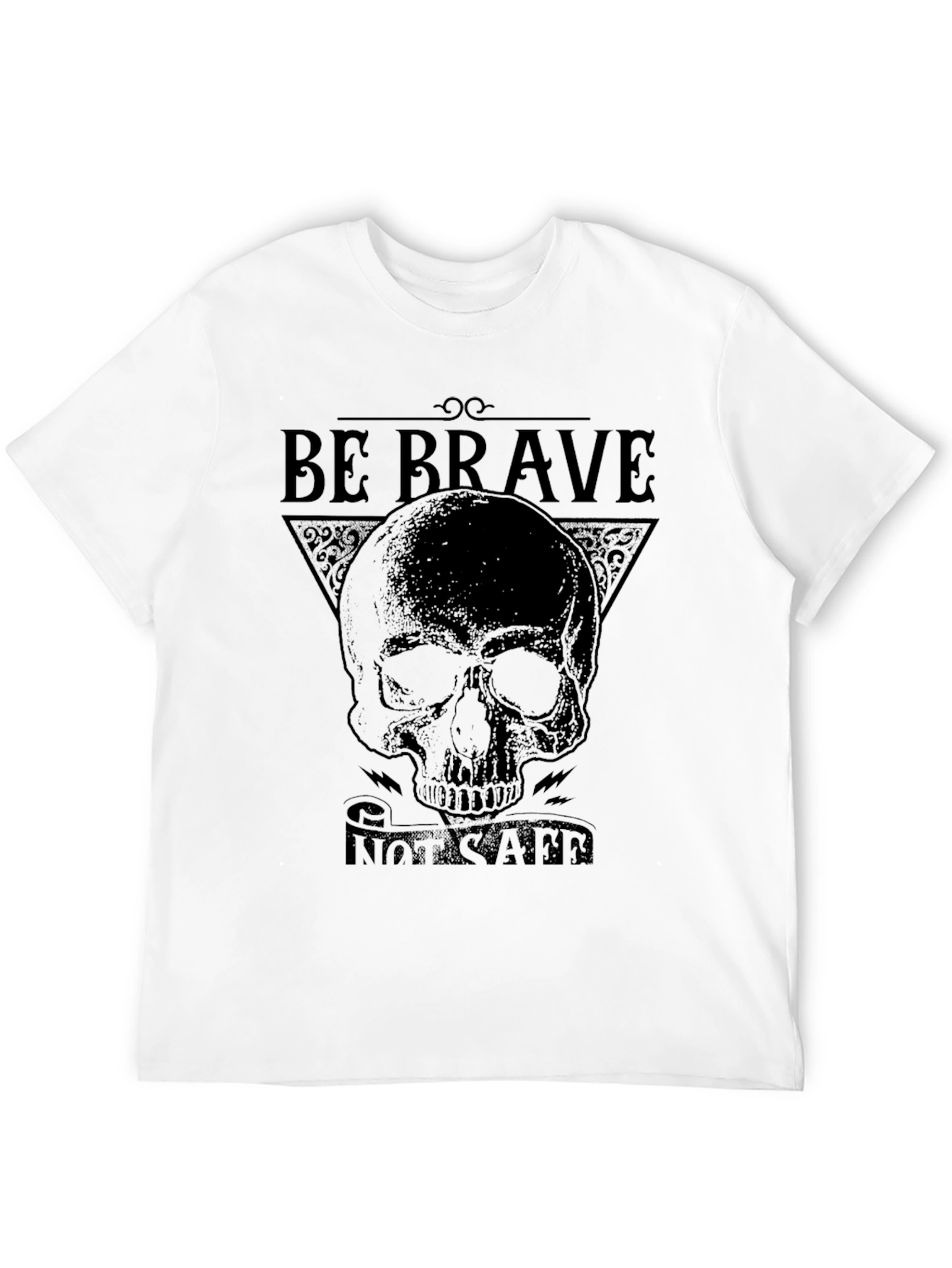 Be Brave T-Shirt - Skull Graphic Tee - Mens
