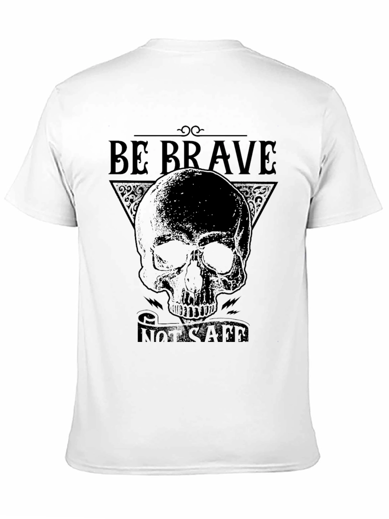 Be Brave T-Shirt - Skull Graphic Tee - Mens