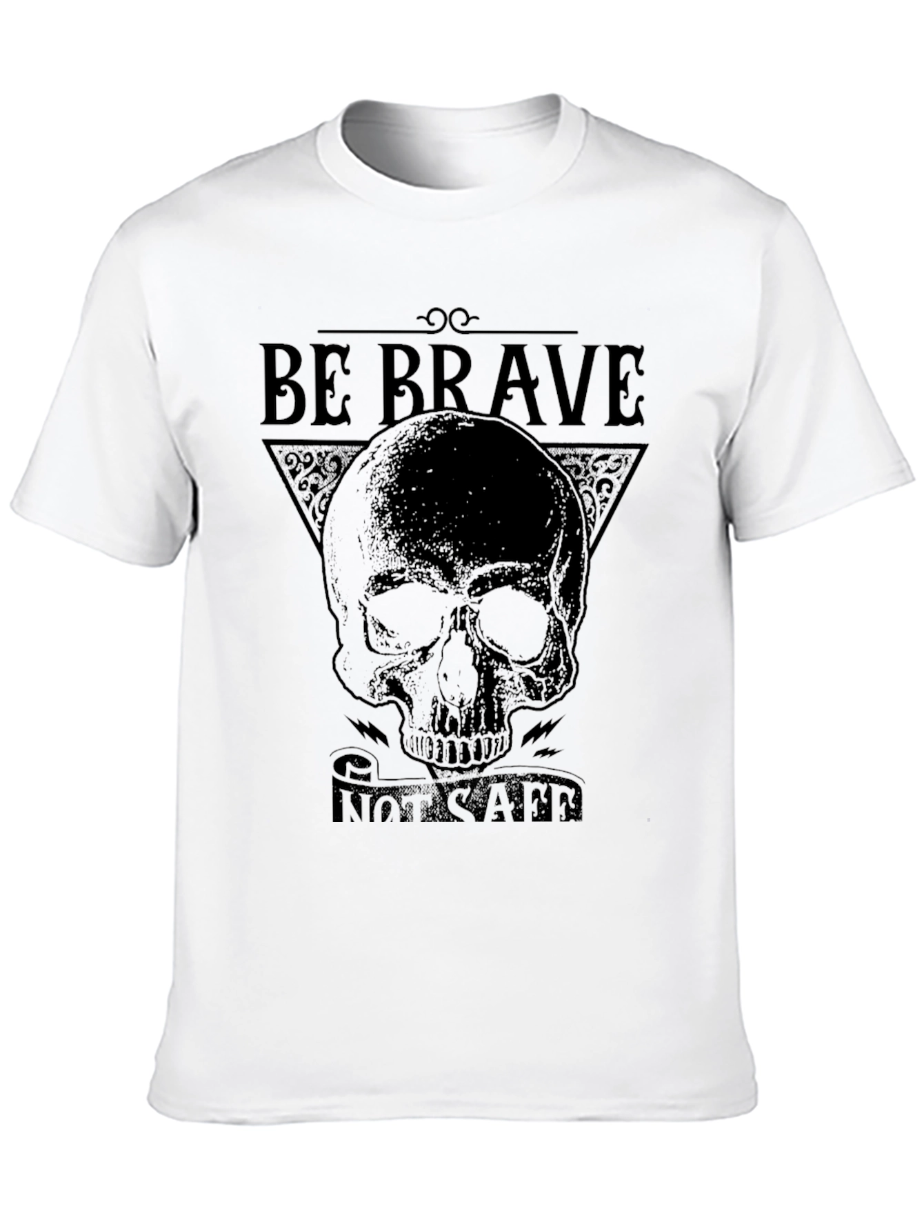 Be Brave T-Shirt - Skull Graphic Tee - Mens