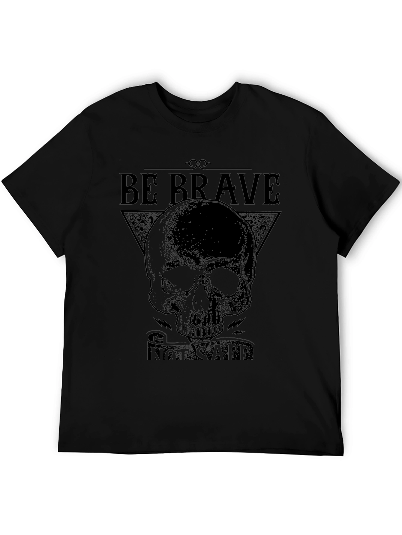 Be Brave T-Shirt - Skull Graphic Tee - Mens