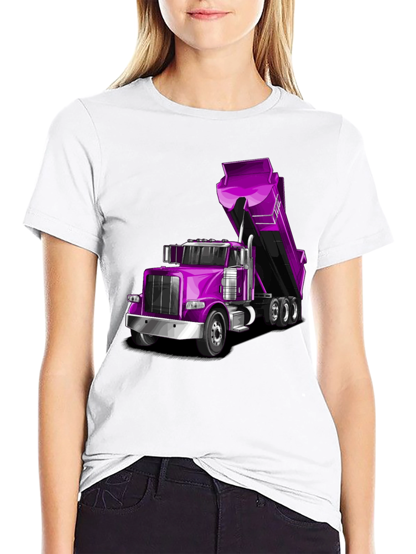 Purple Dump Truck Graphic Tee