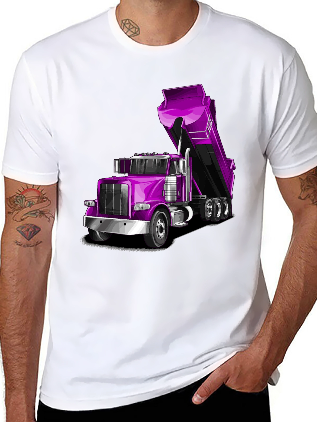Purple Dump Truck Graphic Tee