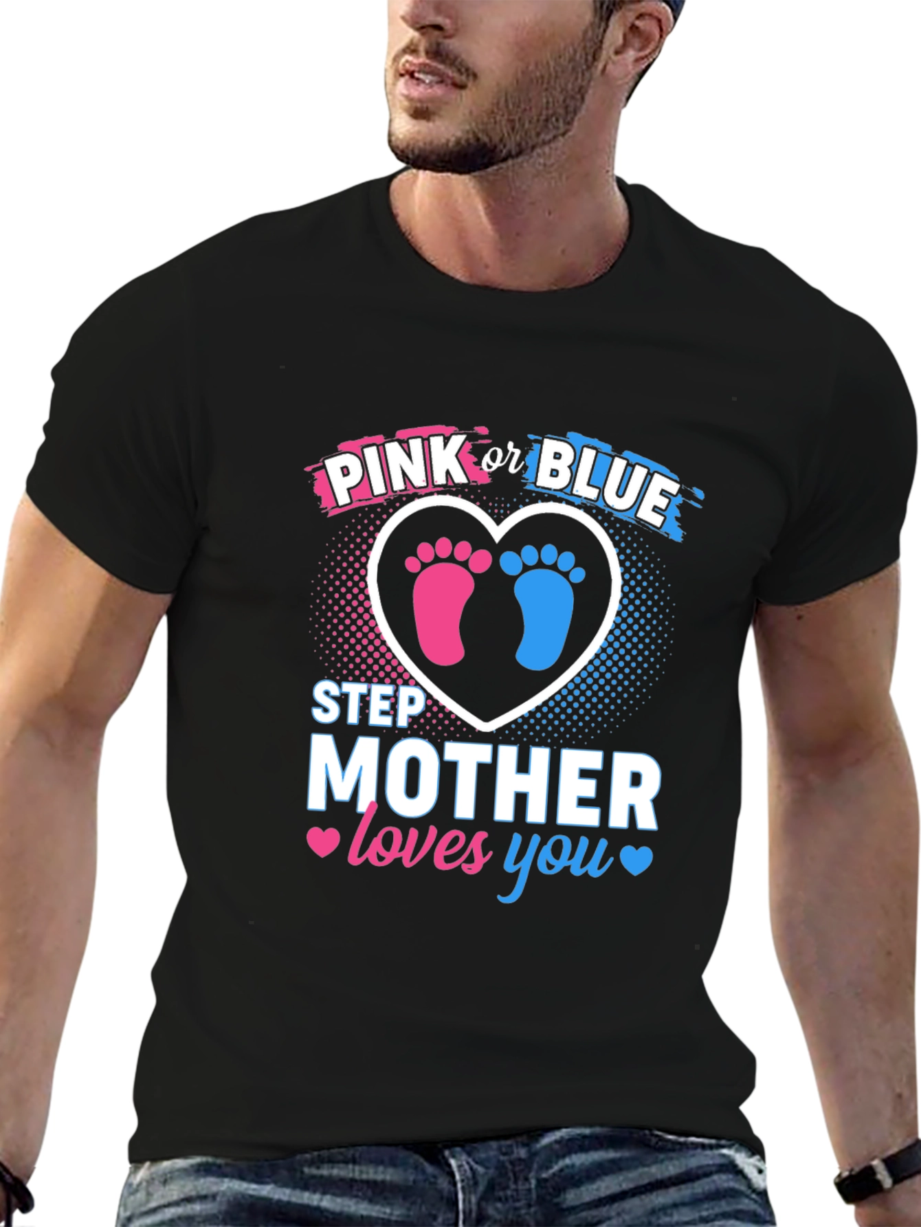 Pink or Blue Step Mother Gender Reveal Shirt