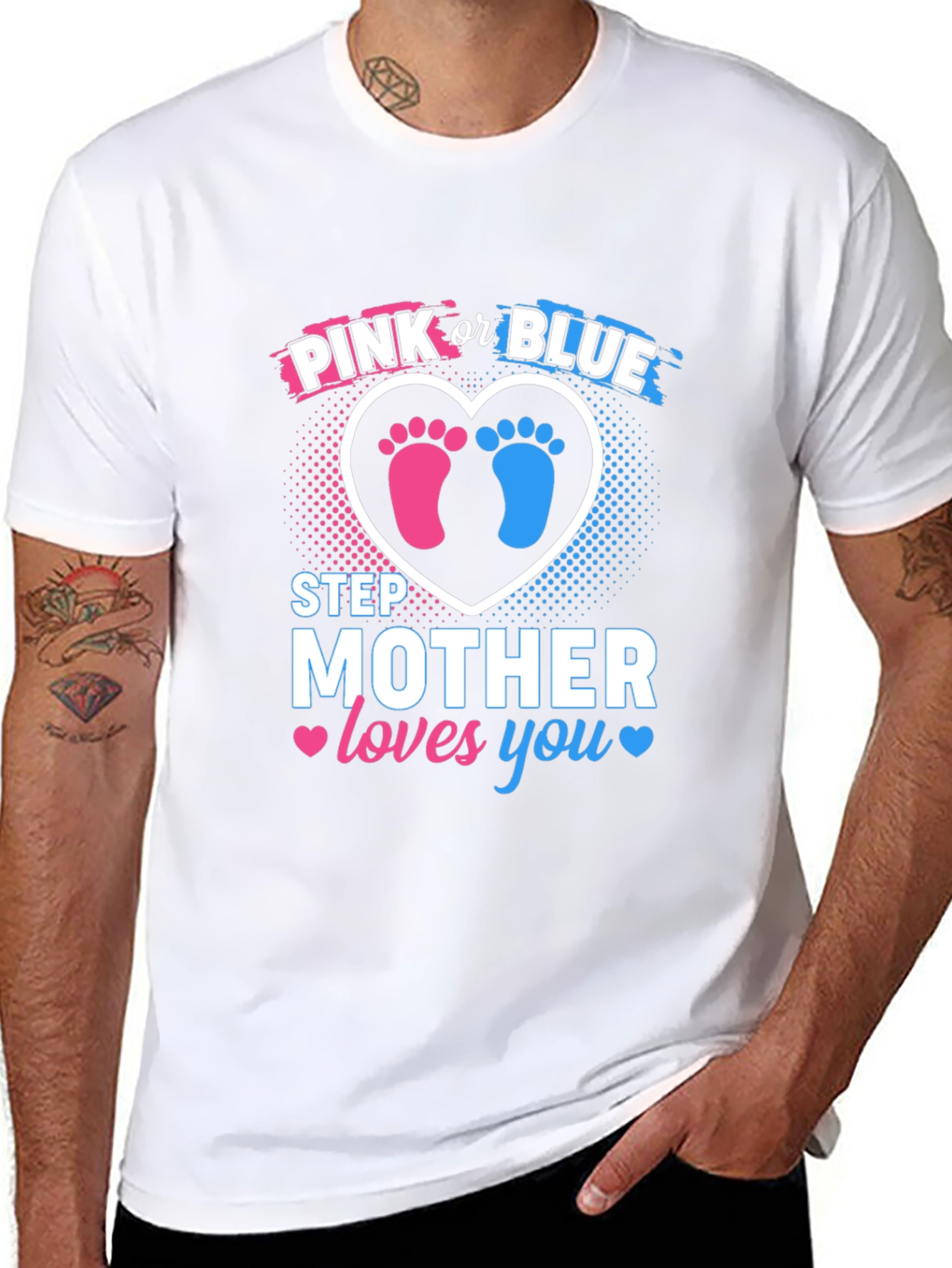 Pink or Blue Step Mother Gender Reveal Shirt