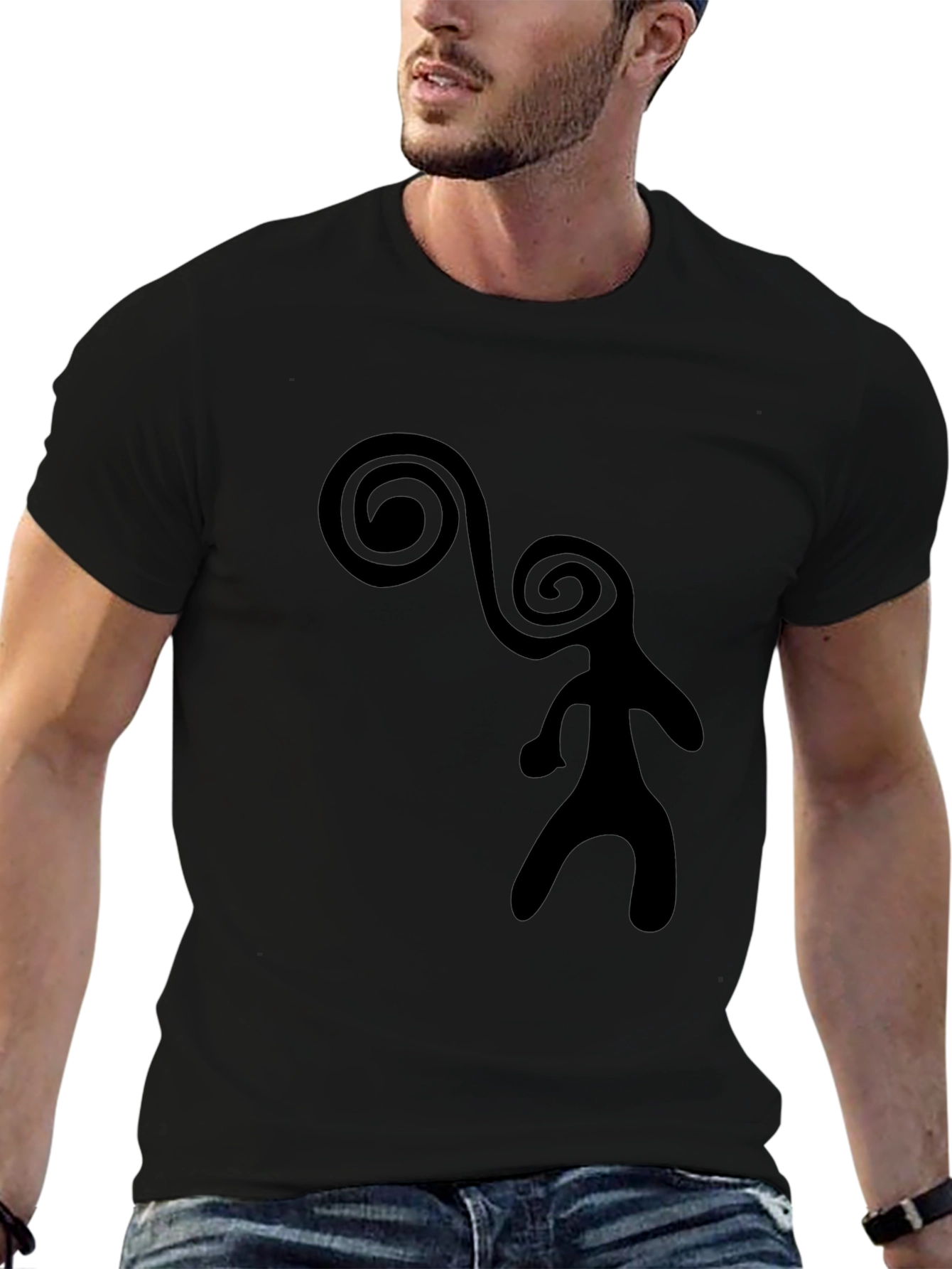 Abstract Black Graphic Tee