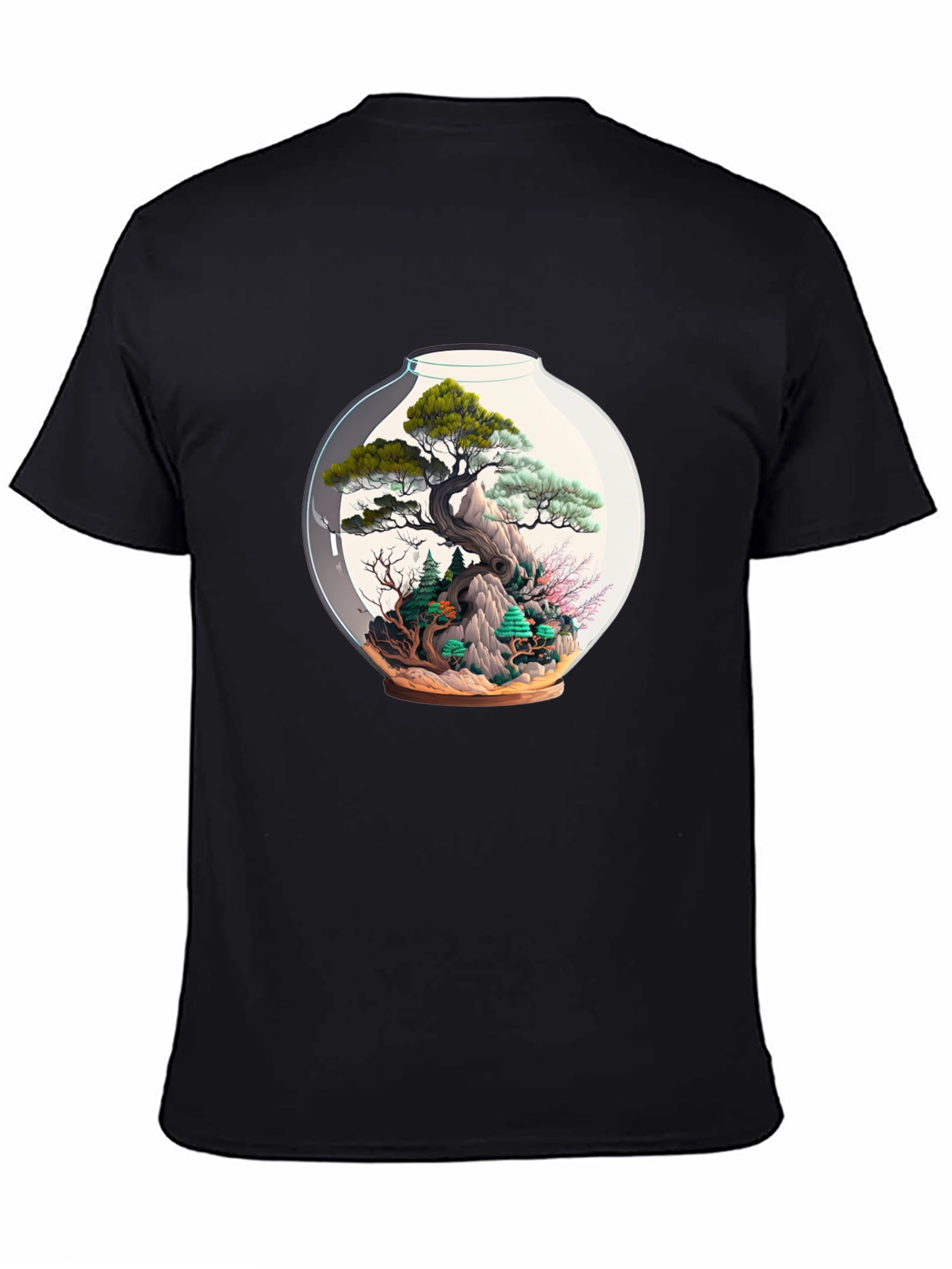 Terrarium Bonsai Tree Black T-Shirt